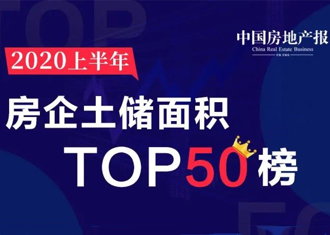 独家榜单丨TOP50房企2020上半年土储榜出炉:过亿平方米有4家