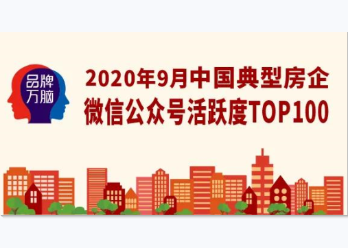 重磅丨2020年9月中国典型房企微信公众号活跃度TOP100(第86期)